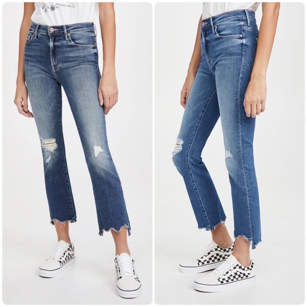 Mother Denim The Insider Crop Step Chew in Dancing On Coals
